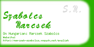 szabolcs marcsek business card